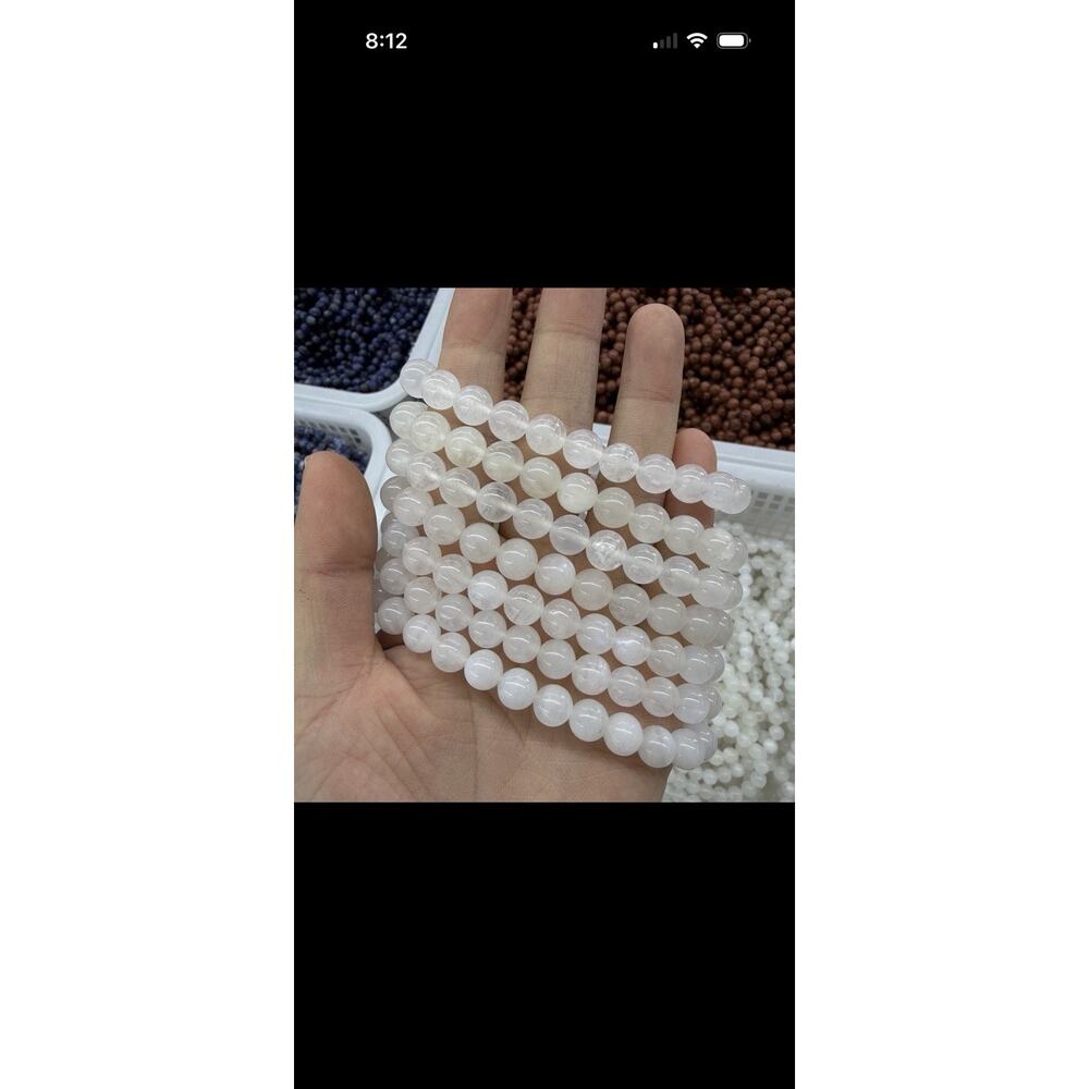 8MM White Moon Stone Bracelet